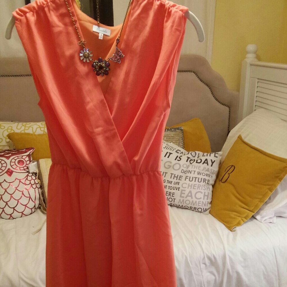 Marabelle- Coral dress-lined size small.